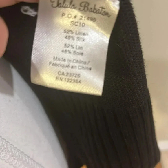 [S]Vintage Talula Babaton Linen/ Silk Blend Knit Black Open Shawl Cardigan-NWOT - Picture 9 of 9